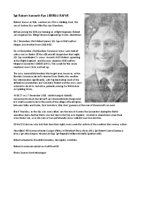 A preview of a PDF biography for Rye, Robert Kenneth